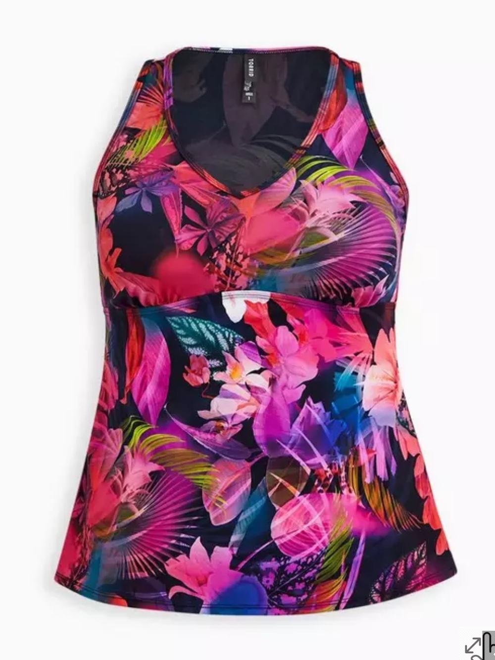 TORRID Falling Leaves tankini swimsuit top, 1X 14 XL